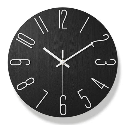 Avelena | Rahmenlose Wanduhr aus Holz – Nordische Minimalistische Stille Uhr für Modernes Wohndekor