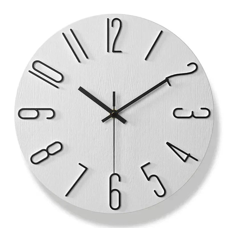 Avelena | Rahmenlose Wanduhr aus Holz – Nordische Minimalistische Stille Uhr für Modernes Wohndekor