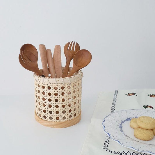 Avelena | Rattan-Besteck-Organizer