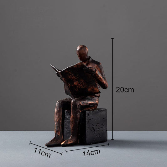 Avelena | Reader Skulptur Buchständer Buchstütze Abstrakter Charakter Harz Statue Schreibtisch Dekoration Figuren Statuette Nordic Wohnkultur