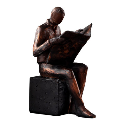 Avelena | Reader Skulptur Buchständer Buchstütze Abstrakter Charakter Harz Statue Schreibtisch Dekoration Figuren Statuette Nordic Wohnkultur