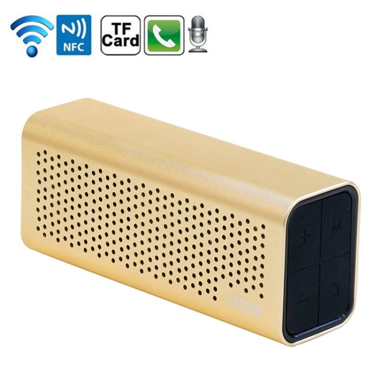 Avelena | YM-308 Tragbarer Wiederaufladbarer NFC Bluetooth Lautsprecher, Unterstützung für TF-Karte (Gold)