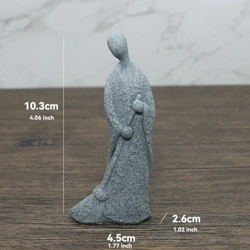 Avelena | Buddha Stein Statue Kleine Buddhistischen Mönche Tibetischer Buddhismus Figuren Zen Garten Ornament Meditation Zuhause Aquarium Dekoration