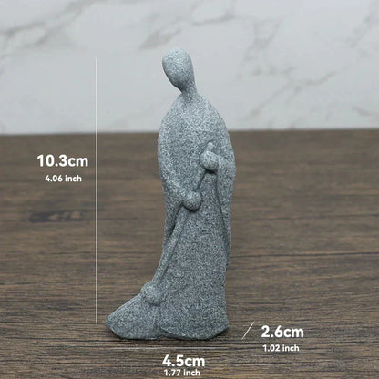 Avelena | Buddha Stein Statue Kleine Buddhistischen Mönche Tibetischer Buddhismus Figuren Zen Garten Ornament Meditation Zuhause Aquarium Dekoration