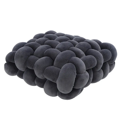 Avelena | Wohnzimmer Weicher Plüsch Knoten Kissen Sofa Kissen Einfarbig Quadratisch Handgewebtes Zuhause Wurfkissen Quadratisches Gewebtes Sitzkissen Kissen