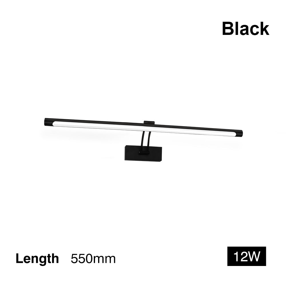 Avelena | 80-100cm LED Wandlampe - Moderne schwarze/silberne Wandleuchte für das Badezimmer, innen montierte Bildleuchte