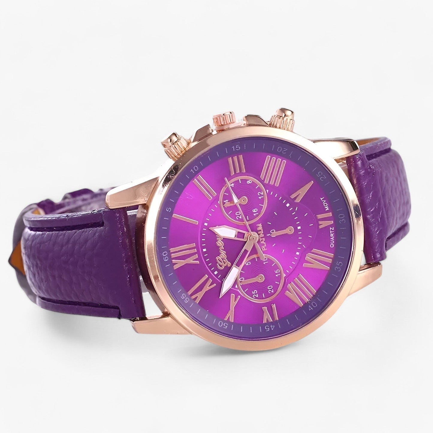 Avelena | Camille Damen Wasserdichte Lederarmbanduhr 42mm