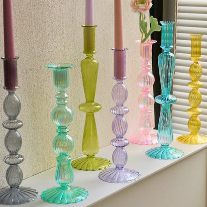 Avelena | Glas Kerzenhalter Pastell
