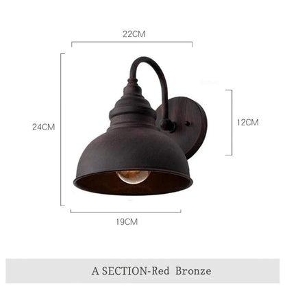 Avelena | Wasserdichte Retro Außen Garten Veranda Wandlampe: Vintage Eisen Wandleuchte für Gang, Treppe, Innenhof, Balkon, Villa