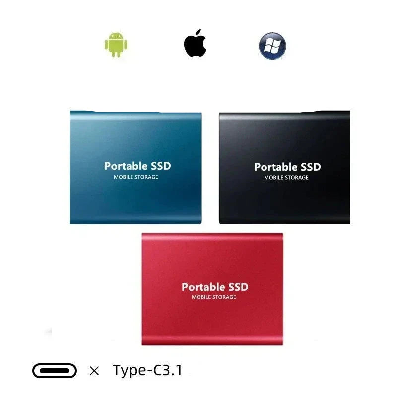 Avelena | SpeedRivePro | Externe SSD 2TB Speicher mit USB3.1 & M.2 Type-C