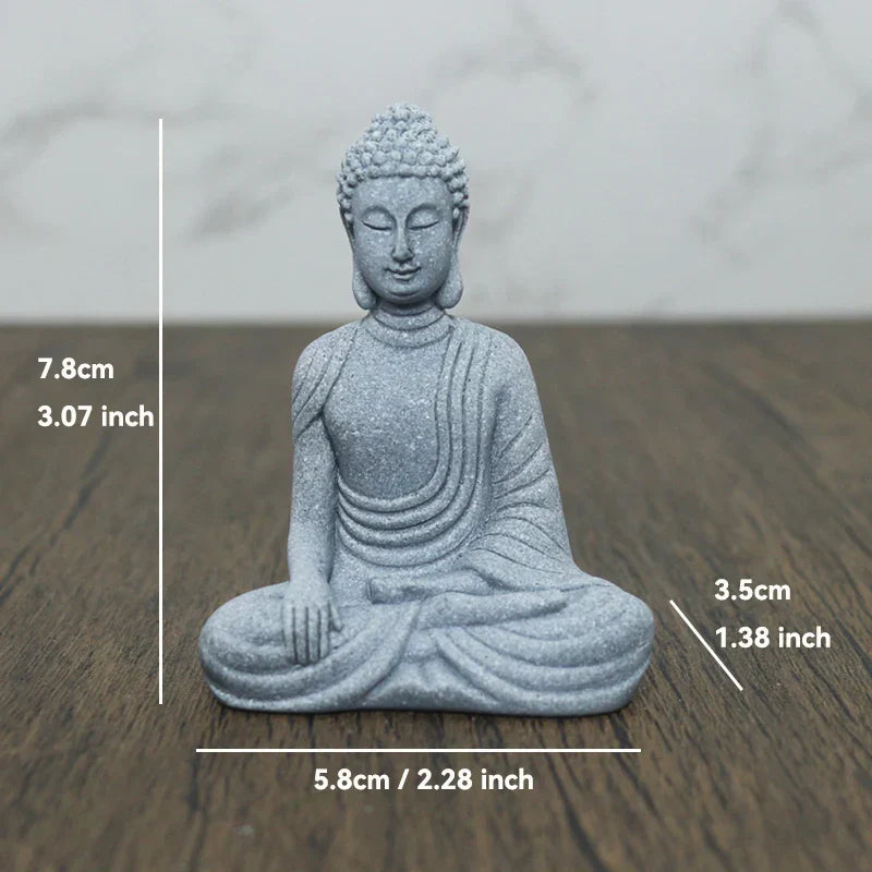 Avelena | Buddha Stein Statue Kleine Buddhistischen Mönche Tibetischer Buddhismus Figuren Zen Garten Ornament Meditation Zuhause Aquarium Dekoration