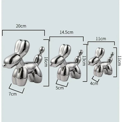 Avelena | Nordic Keramik Ballon Hund Skulptur Gold Tier Dekorationen Statue Wohnzimmer Ornamente Kreative Desktop Ornament Wohnkultur