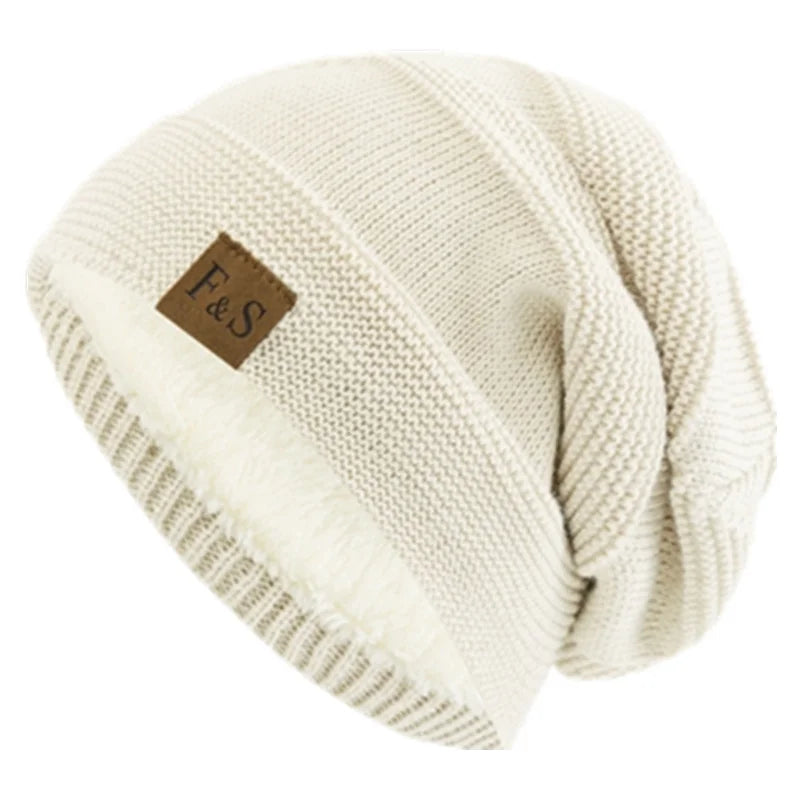 Avelena | Unisex Slouchy Winter Beanie - Pelzfutter