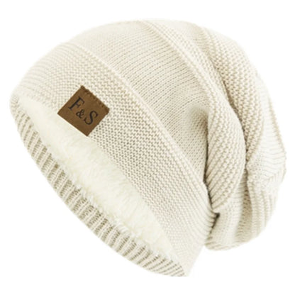 Avelena | Unisex Slouchy Winter Beanie - Pelzfutter