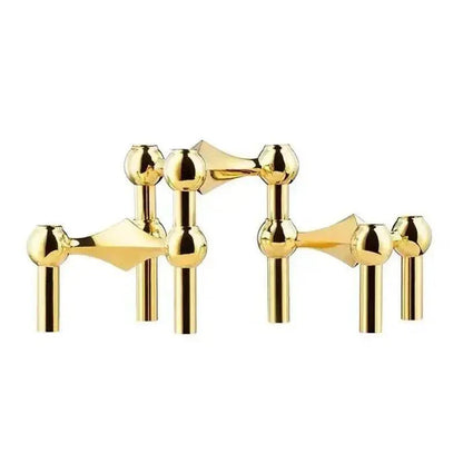 Avelena | Moderner Molekularer Metallkerzenhalter – Nordisch-inspirierter silberner Kerzenständer für elegante Wohnkultur