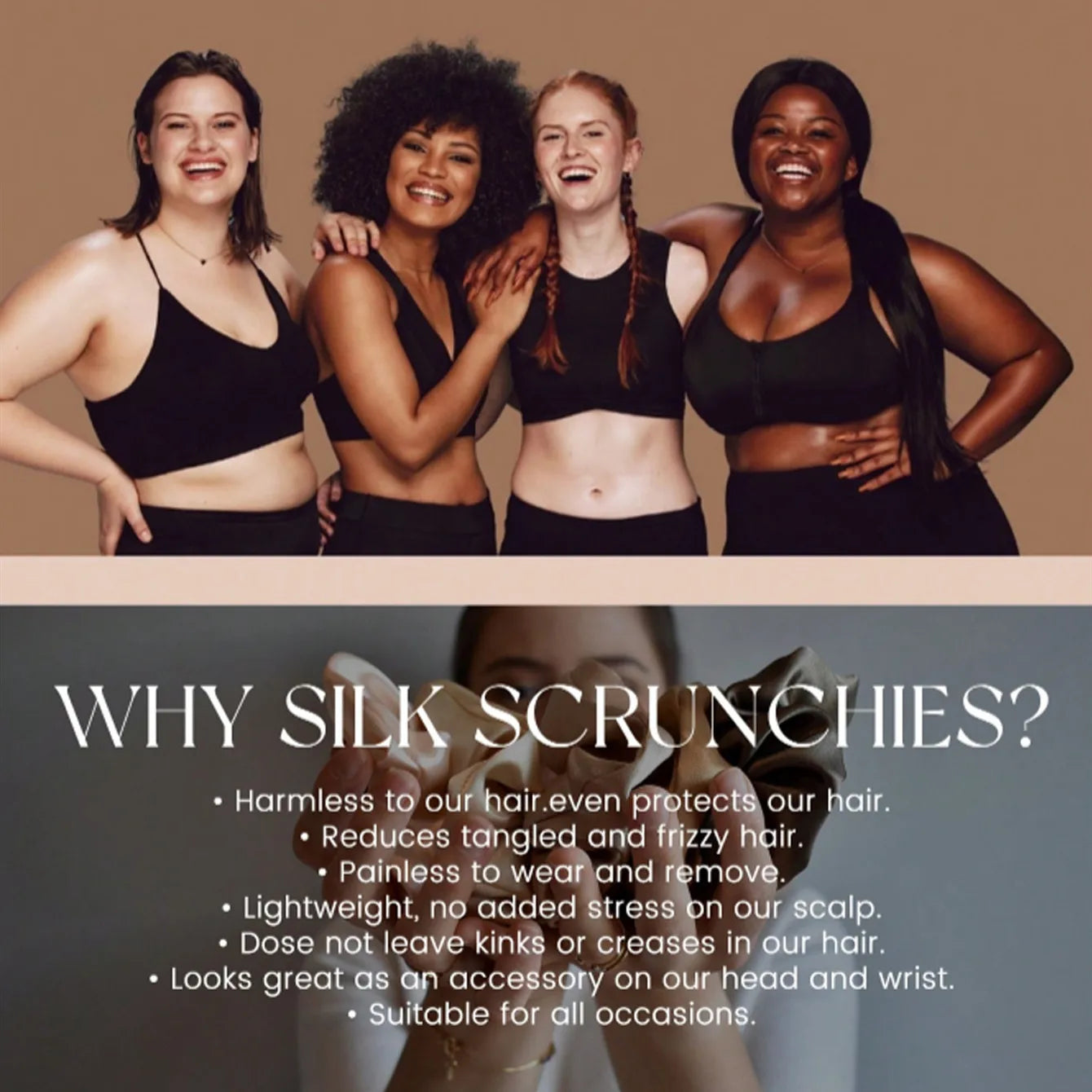 Avelena | Antirutsch Haargummi Haargummi Seiden Scrunchies
