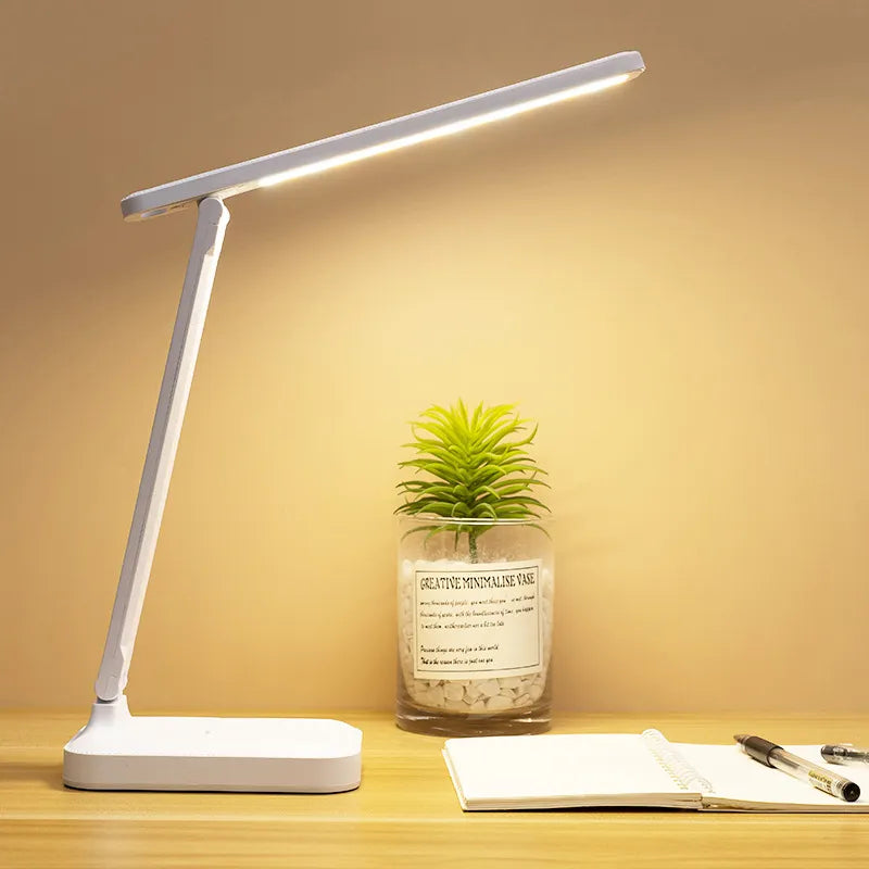 Avelena |  LED Tischlampe | Wiederaufladbar 6000mAh | Stufenlos dimmbar | Faltbare Schreibtischlampe mit Touch