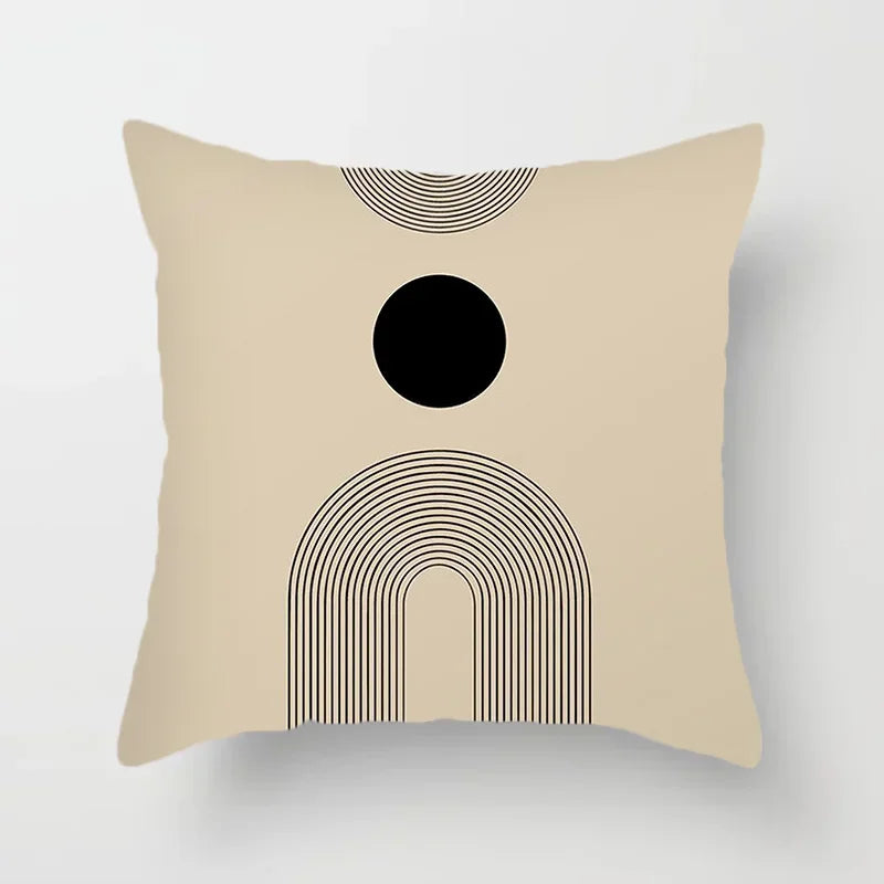 Avelena | Aurum Kissenbezug Moderne Schwarz-Weiß Kissenbezug mit Abstractem Kunstdruck