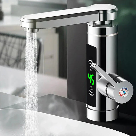 Avelena | ThermoFlow 3000W Instant Heating Kitchen Tap with 360° Rotating Spout – Edelstahl & Energieeffizient