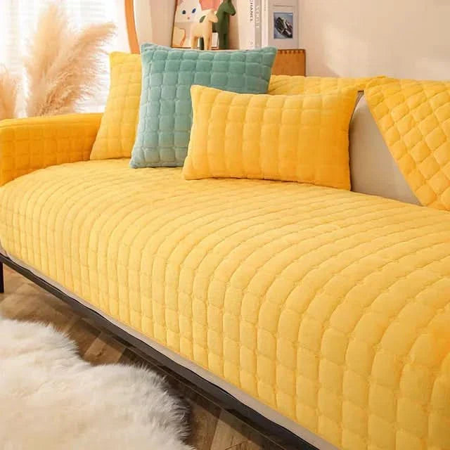 Avelena | VelvetCozy - Plüschsamt Antirutsch-Sofabezug für zusätzliche Eleganz und Komfort