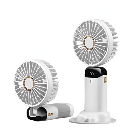 Avelena | Wiederaufladbarer tragbarer Mini Ventilator | 5-Stufen, 90-Grad verstellbar & leise für Büro, Zuhause & den Außeneinsatz