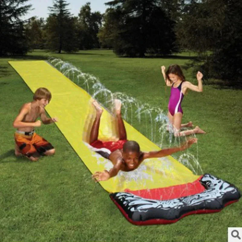 Avelena | SplashGlide Wasserrutsche | Mit Sprinkler & Rutschboards | Aufblasbar | Für Garten & Sommer