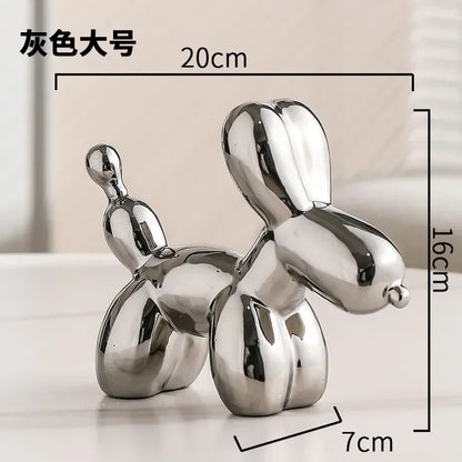 Avelena | Nordic Keramik Ballon Hund Skulptur Gold Tier Dekorationen Statue Wohnzimmer Ornamente Kreative Desktop Ornament Wohnkultur