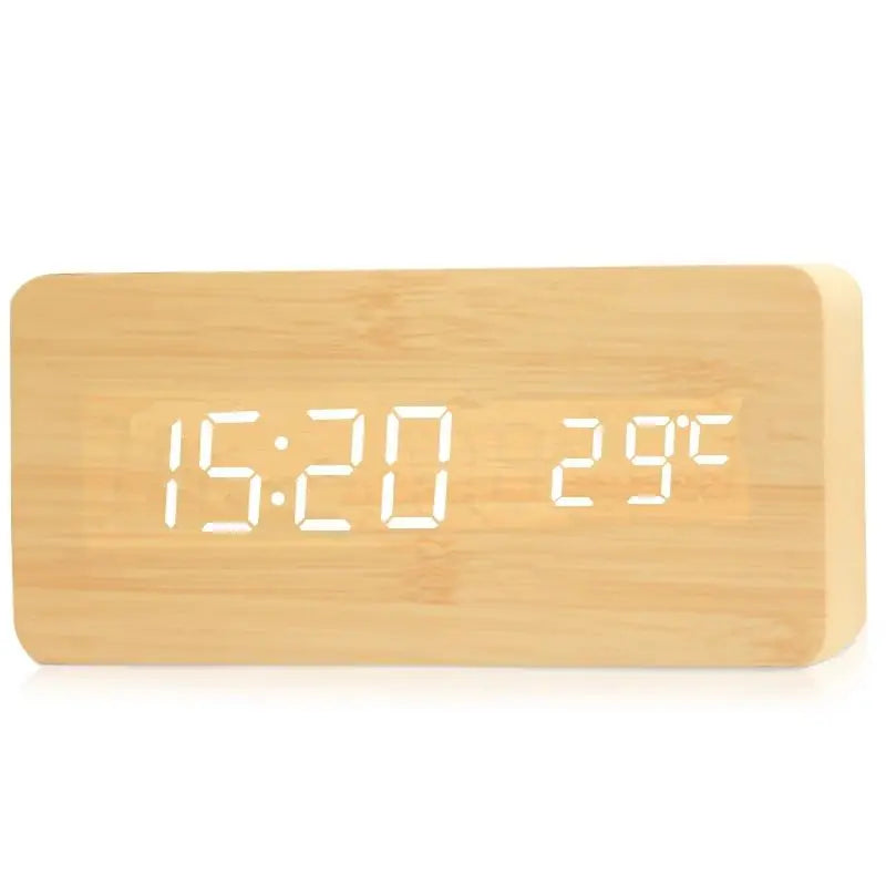 Avelena |  Digitaler Wecker aus Holz | LED-Anzeige | Modernes Design | Lautlos | Umweltfreundlich