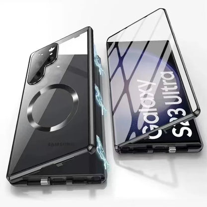 Avelena | Metall Aluminiumlegierung 360 Hülle mit Sicherheitsverschluss für Samsung Galaxy S24-S23 Serie