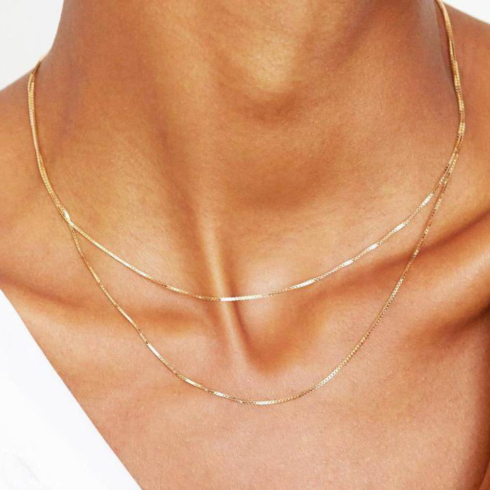 Avelena | Vergoldete Delicate Box Kette