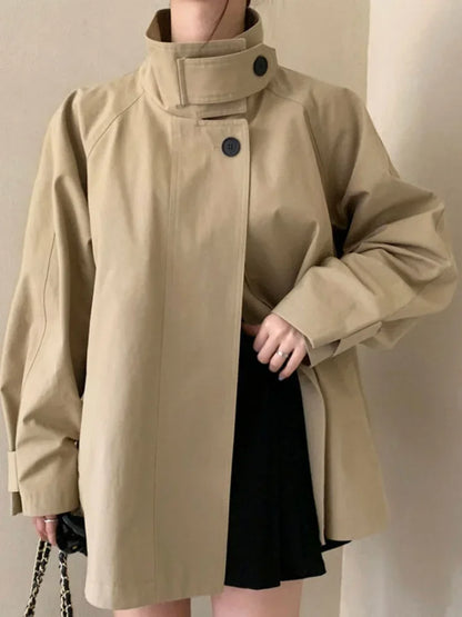 Avelena | Damen Vintage Jacke mit Kragen Baumwolle Modisch