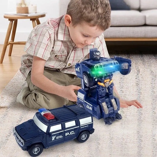 Avelena | Transformierendes Robot Auto | 2-in-1 Polizei Auto & Roboterspielzeug mit Lichtern und Sound