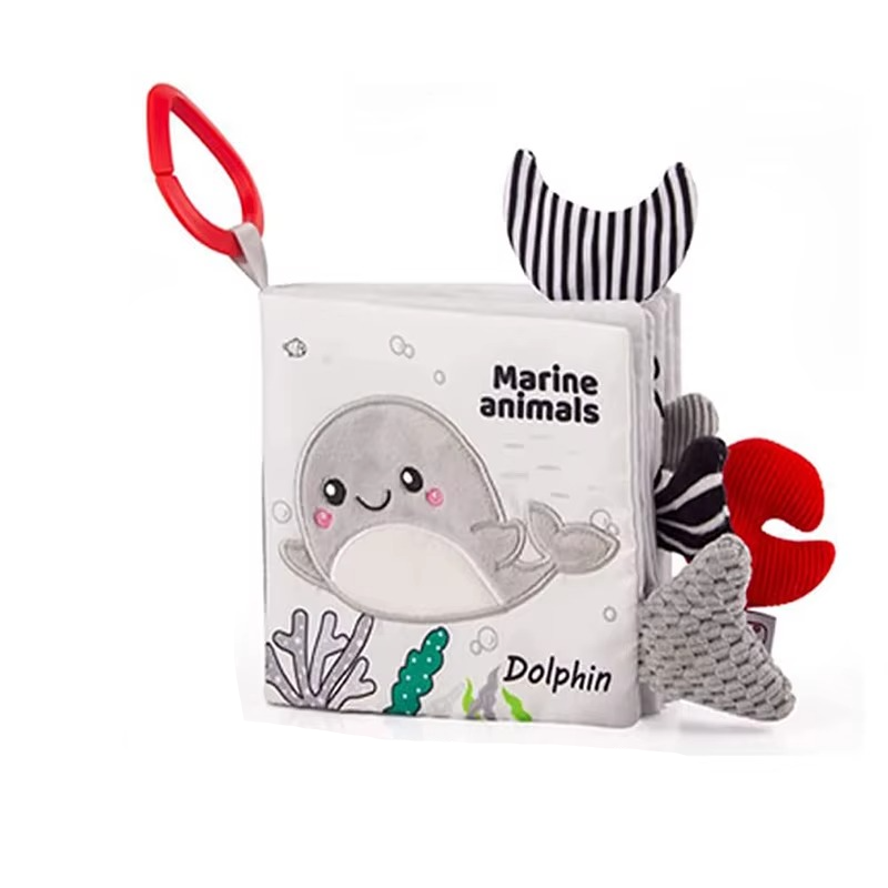 Avelena | Weiches 3D-Stoff-Babybuch mit hochkontrastierenden sensorischen Seiten für frühes Lernen und Spielen im Kinderwagen