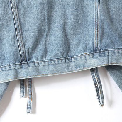 Avelena | Denim-Jacke mit Blumenstickereien und Pailletten