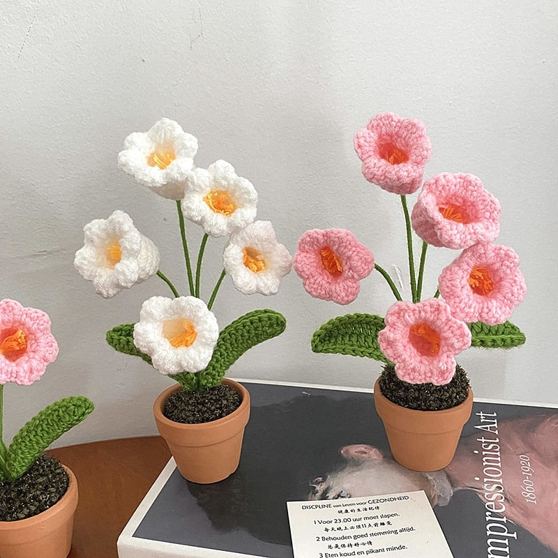 Avelena | Handgefertigte Häkelblumen-Topfdekoration
