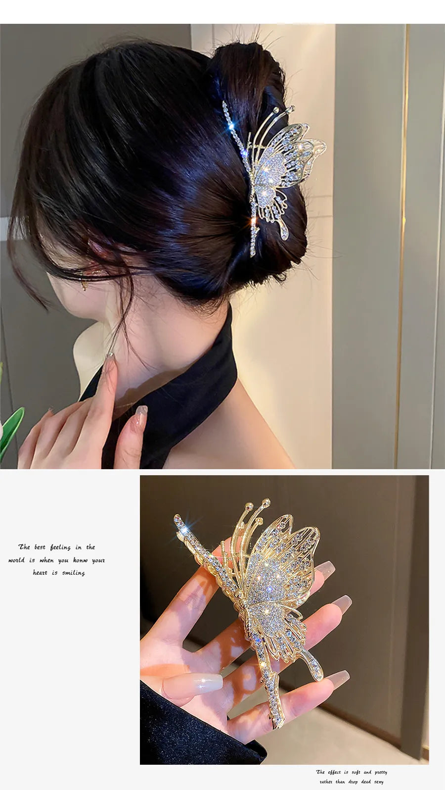 Avelena | Metall Schmetterling Haarspange für Frauen