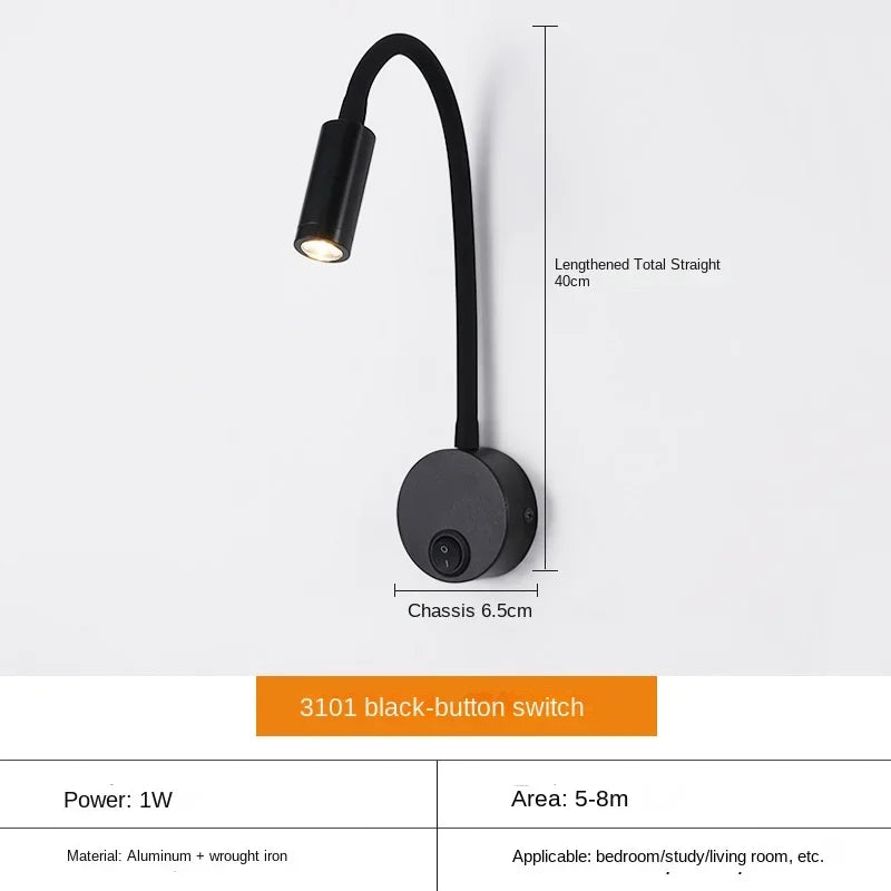 Avelena | Vielseitige LED-Wandlampe: Modern, Flexibel, Perfekt zum Lesen am Bett