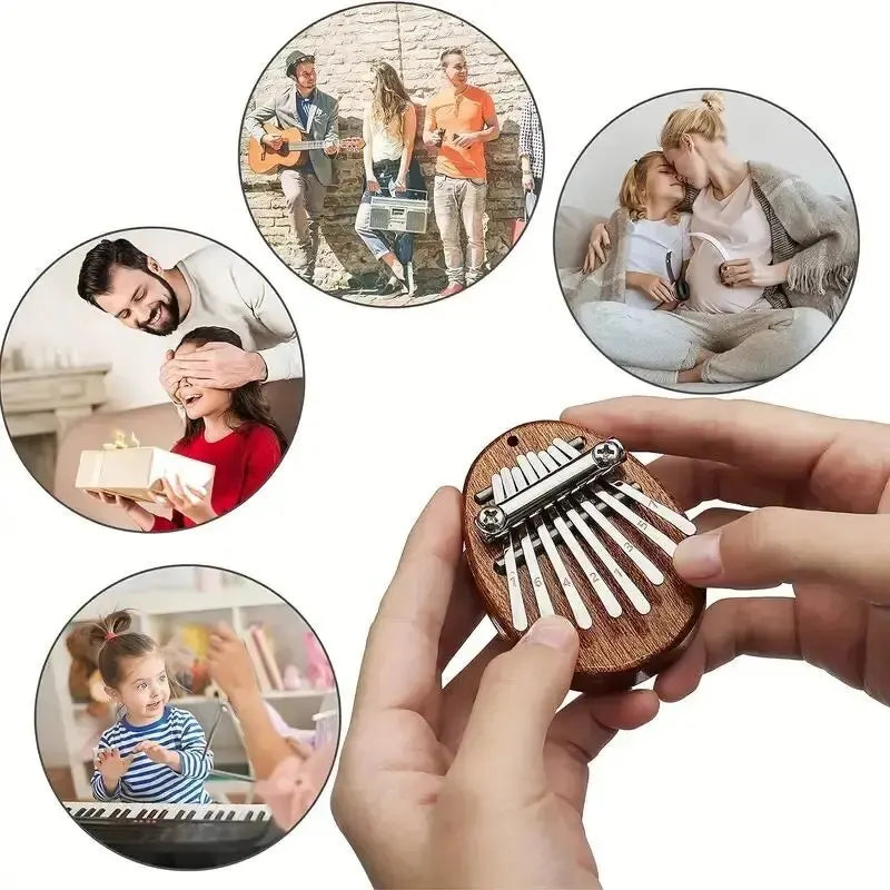 Avelena | 8-Tasten Mini Holz Kalimba - Daumen Piano Anhänger Geschenk