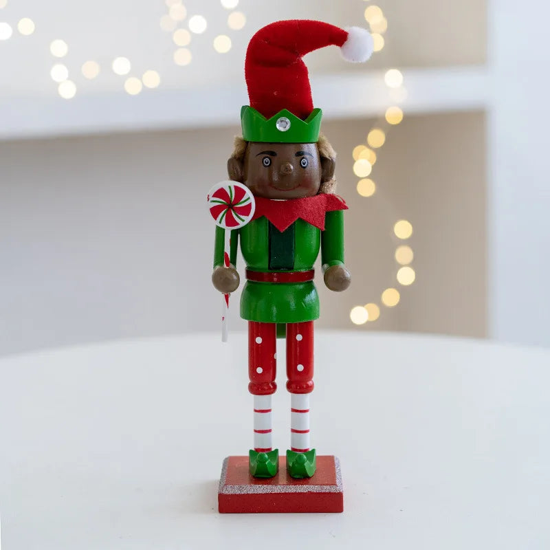 Avelena | Elf Nussknacker Soldat aus Holz Ornamente