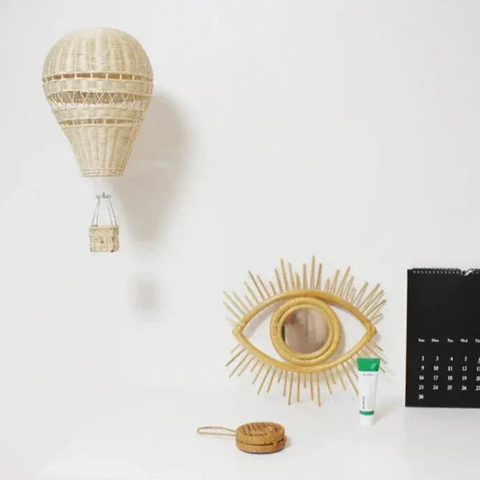Avelena | Handgefertigtes Rattan Woven Luftballon Mobile Ornament