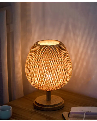 Avelena | Rattanlampe - Stufenlos dimmbare Korblampe für Schlafzimmer- und Wohnzimmerdekoration
