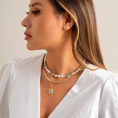 Avelena | Halsketten-Set Sonneblume & Böse Augen Accessoires