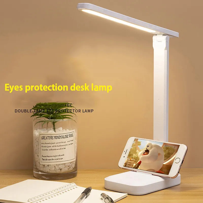 Avelena |  LED Tischlampe | Wiederaufladbar 6000mAh | Stufenlos dimmbar | Faltbare Schreibtischlampe mit Touch