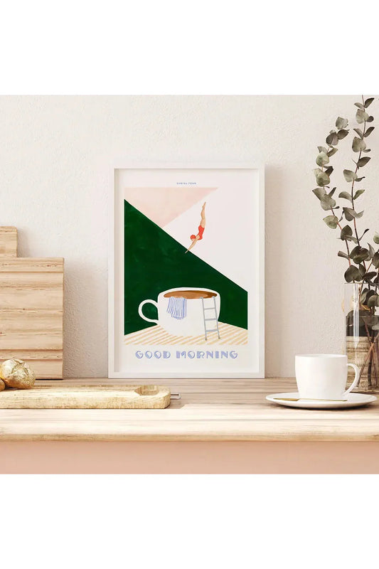 Avelena | Guten Morgen Kaffee Leinwand Poster