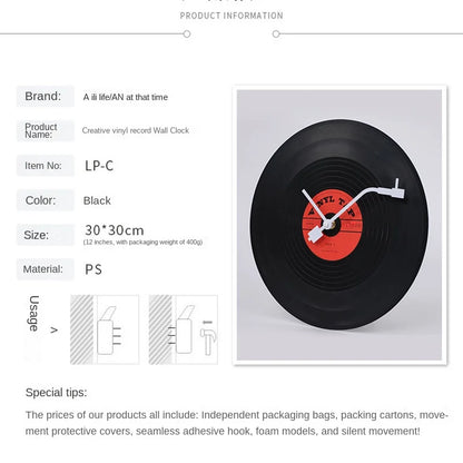 Avelena | Musical Vinyl Record Wall Clock