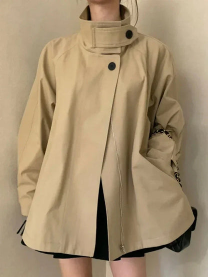 Avelena | Damen Vintage Jacke mit Kragen Baumwolle Modisch
