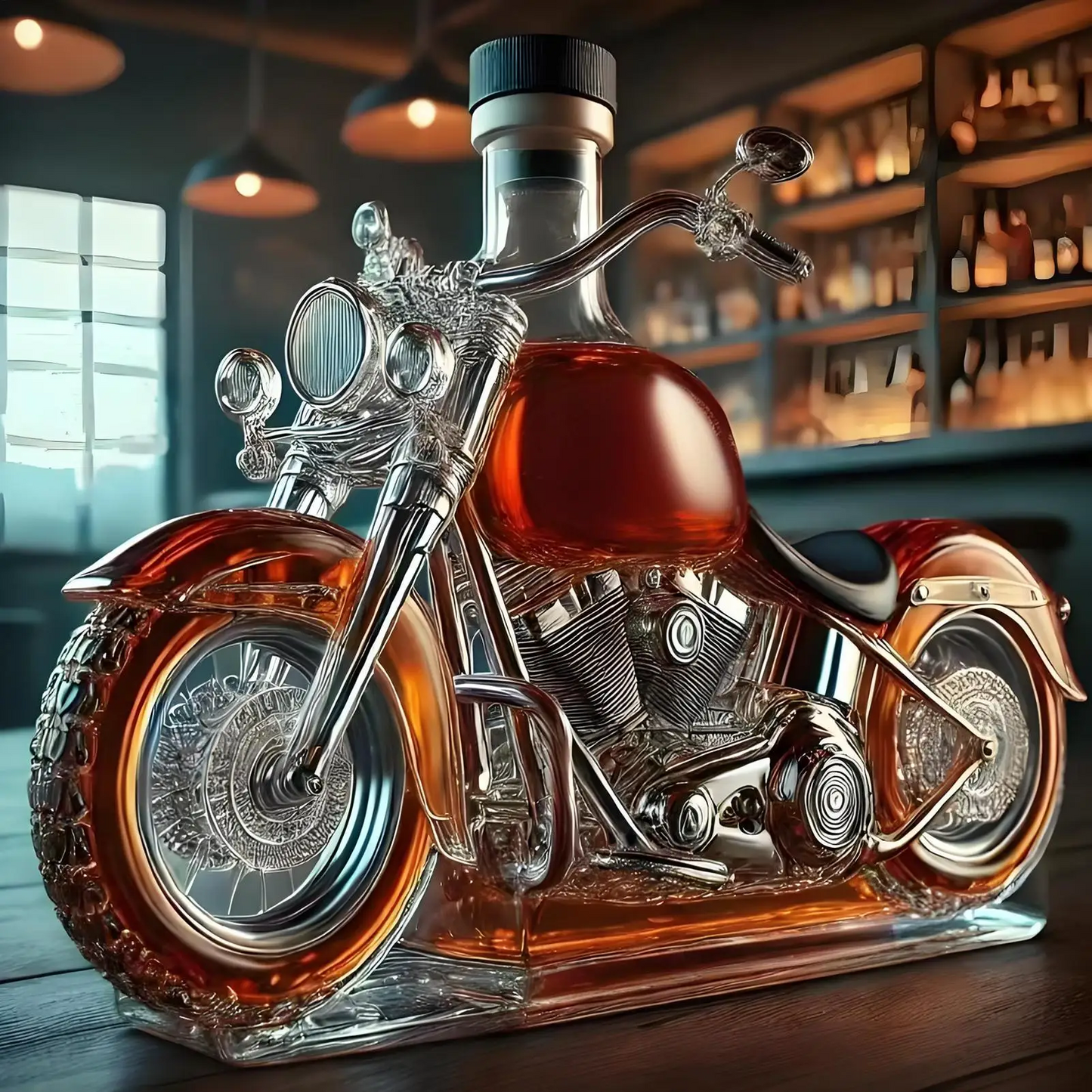 Avelena | Harley Motorrad-förmiger Whisky Dekanter für die Hausbar
