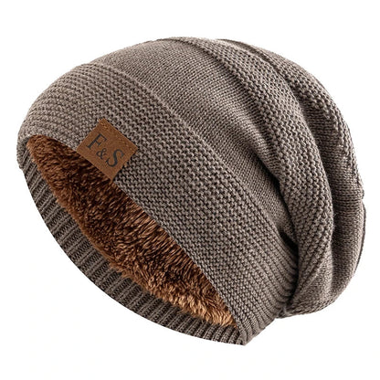 Avelena | Unisex Slouchy Winter Beanie - Pelzfutter