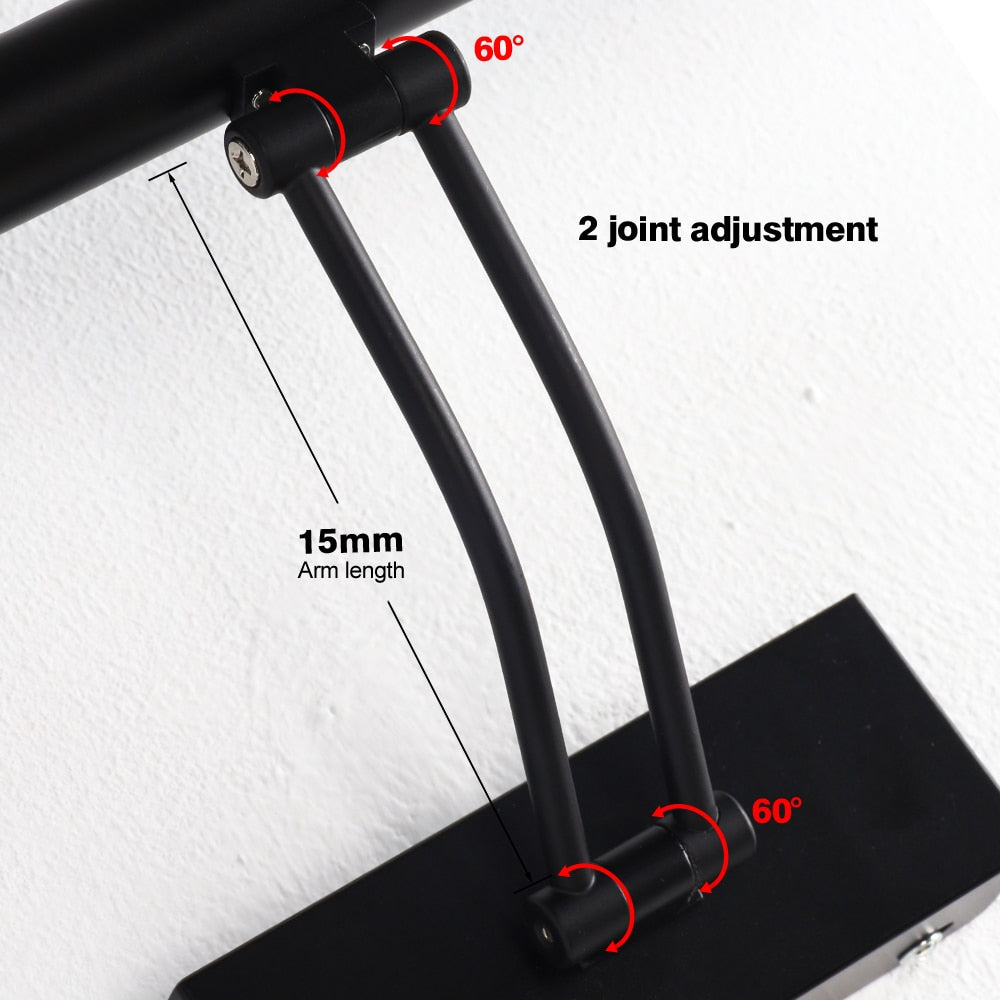 Avelena | 80-100cm LED Wandlampe - Moderne schwarze/silberne Wandleuchte für das Badezimmer, innen montierte Bildleuchte