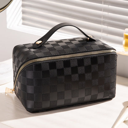 Avelena |  Luxus Checkered Make-up Kosmetiktasche